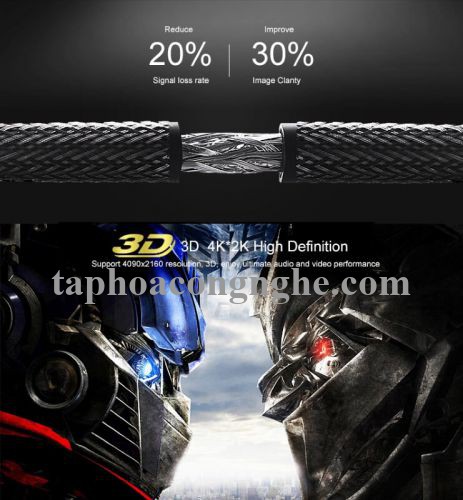 Ugreen 10256 10M màu Đen Cáp tín hiệu HDMI vỏ bọc lưới cao cấp cáp dẹt HD102 30010256